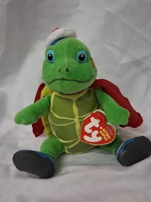 TY Wonder Pets Tuck the Turtle Red Cape Beanie Baby 6" With Tag