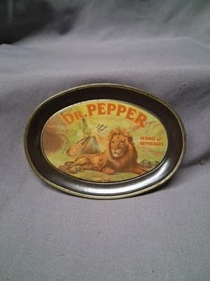 Dr. Pepper King of Beverages Tray Reproduced 1979 6" × 4.5" Fabcraft