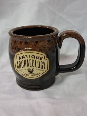 Sunset Hill Antique Archaeology Pickin America Glazed Stoneware Mug 14oz