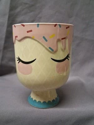 KALLA LADY Style Large Pink Ice Cream Cone Vase Votive Pop Art
