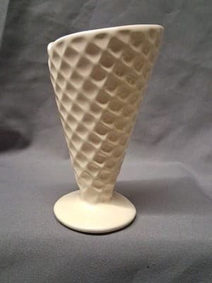 Vintage Ice Cream Waffle Cone Sundae Cup Pink Base