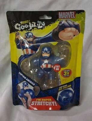 Heroes of Goo Jit Zu Marvel Captain America Stretchy Mushy Action Figure New