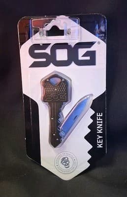 SOG Key Shaped Folding Lock Blade Knife For Pocket or Keychain Stainless Steel