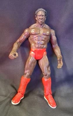 RARE WWE BOOKER T JAKKS REALSTIC WRESTLING FIGURE RED ATTIRE