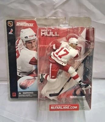 McFarlane NHL Brett Hull Series 2 Figure – Detroit Red Wings White Jersey – Rare