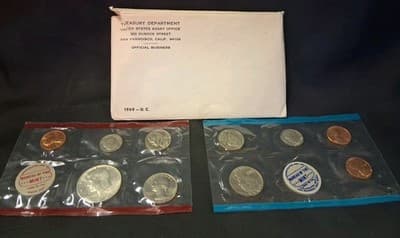 1969 U.S. Mint Set Uncirculated Original Government Packaging OGP Collectible