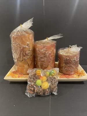 Pier 1 Fall Leaf Tray and Candles