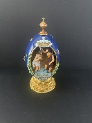 Franklin Mint House of Faberge ‘The Baptism’ Life Of Christ Imperial Resin Egg