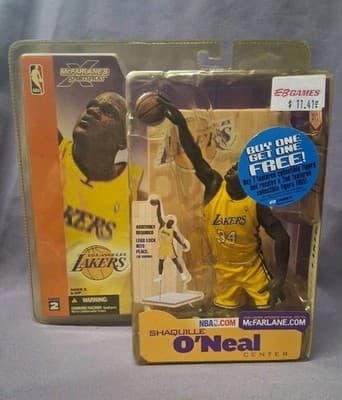 2002 McFarlane NBA Shaquille O'Neal LA Lakers Figure Yellow Shaq #34 Series 2