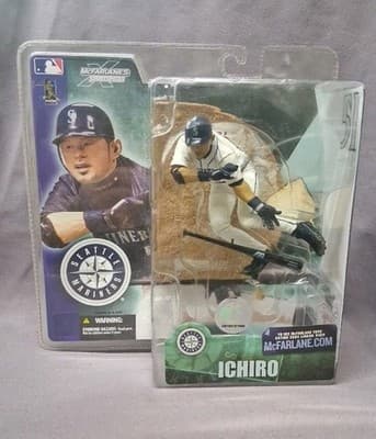 McFarlane MLB Series 4 Seattle Mariners Ichiro Suzuki Rare White Jersey Variant!