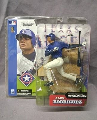 ALEX RODRIGUEZ MCFARLANE MLB SERIES 2 BLUE JERSEY VARIANT RANGERS (2002)