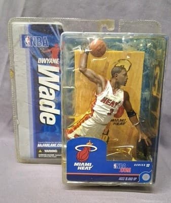 DWAYNE WADE #3 MIAMI HEAT GUARD FIGURE SERIES 12 MCFARLANE 2007 WHITE JERSEY