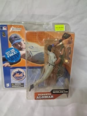 2002 MACFARLANE ROBERTO ALOMAR NEW YORK METS SERIES #3 MLB BASEBALL GRAY JERSEY