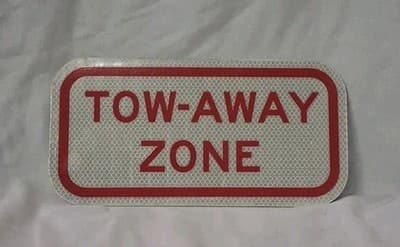 Authentic Road Street Signs 6"X12" Tow Away Zone , Unpunched No Holes