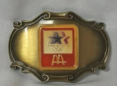 1980’s McDonald's Restaurant 1984 LA OLYMPICS Belt Buckle RainTree Brand USA