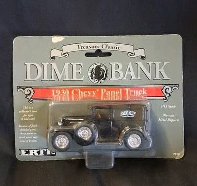 Dime Bank Treasure Classic 1930 Chevy Panel Truck 1/43 Diecast ERTL