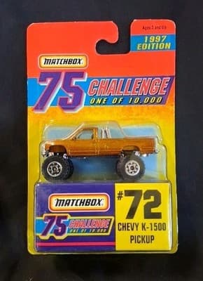Matchbox 75 Challenge "One of 10k" #72 Chevy K-1500 Pickup - 1:64 Diecast Car