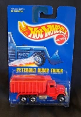 Hot Wheels Peterbilt Dump Truck #100 Never Removed from Package 1991 Red 1:64