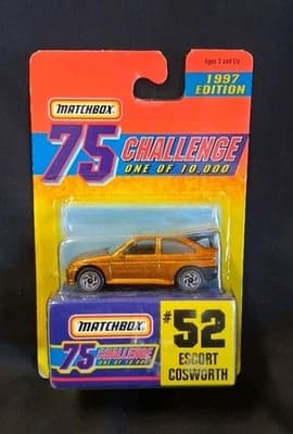 Matchbox 75 Challenge 1997 Edition Gold Ford Escort Cosworth #52