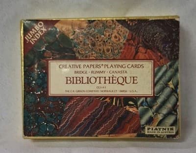 PIATNIK MADE IN AUSTRIA BOX SET CREATIVE PAPERS BIBLIOTHEQUE PLAYING CARDS MCM