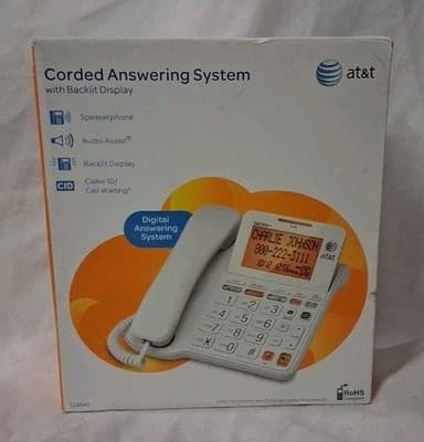 AT&T CL4940 Single Line Corded Phone - White