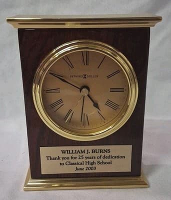 Howard Miller Vintage Desktop Clock Laurel Custom Made Gift Classical Sr High