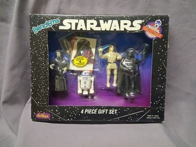 STAR WARS BEND-EMS 4 PIECE GIFT SET 4 Collector Cards JusToys 1993 Vintage