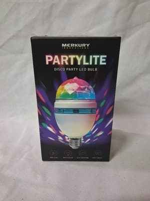 Mercury PartyLite LED Disco Party Light Bulb – Self-Rotating Open Box