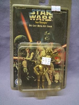 Star Wars 1996 Placo Toys Die Cast Metal Keychain C3PO See-Threepio