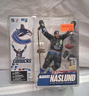 NHL Series 14 Markus Naslund Action Figure Vancouver Canucks #19 Red & Blue