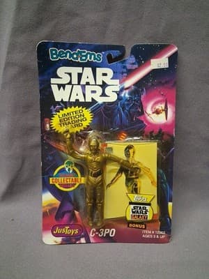 Limited Edition, Collectible Star Wars Bend-em C-3PO figure w/Topps trading card