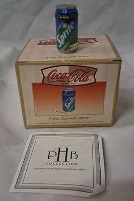 Sprite Can Trinket Box NO Straw - Midwest PHB Porcelain Hinged Box - With Box