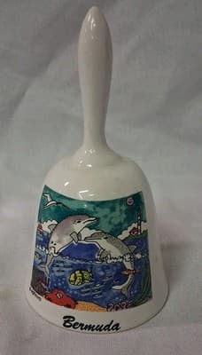 Agiftcorp Bermuda Souvenir Bell Ocean And Dolphins Theme Nice!