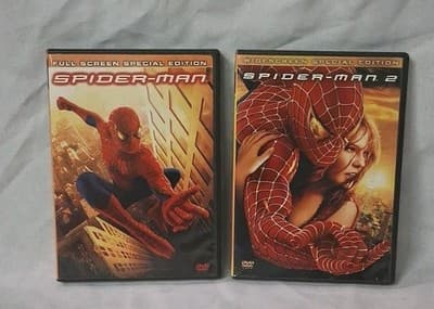 Spider-Man 1 and 2 (DVD, 2-Disc Set,) Widescreen - 2 Movie Lot.