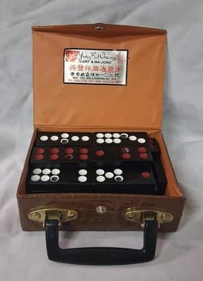 Vintage Ying Fat Cheung Ivory Ma-Jong Tiles Case Hong Kong Incomplete No Dice