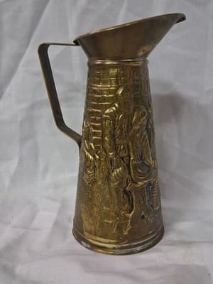 Vintage Brass Embossed ELPEC Pitcher England Colonial Tavern Bar Decor