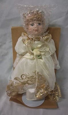Vtg Avon Katrina Angel Doll Porcelain Special Memories W/ Wings Stand & CoA NIB