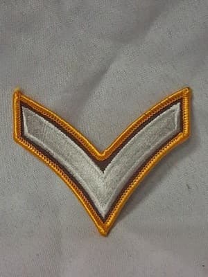 Gold and White Chevron Patch