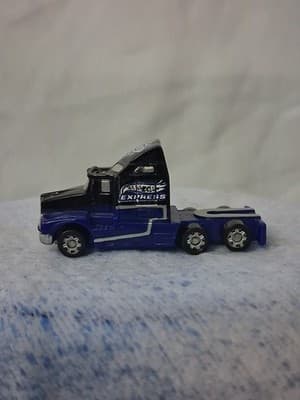 Rare Hot Wheels loose Planet Micro Semi truck Express Blue Black 🚛