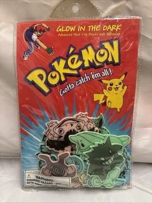 Alpi Pokemon Glow In Dark 16 Pieces Decor W Adhesive Nintendo 1999 advanced Pack