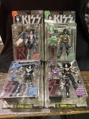 VINTAGE"KISS"1997 Original McFarlane Figures w/letters Paul,Gene, Ace,Peter