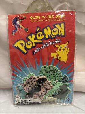 Alpi Pokemon Glow In Dark 16 Pieces Decor W Adhesive Nintendo 1999 advanced Pack
