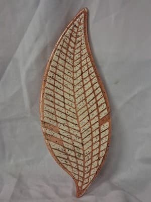 Decorativ Pottery Leaf Unique Fall Color Ceramic Sculpture