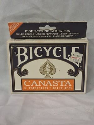 Bicycle Canasta 2 Decks Playing Cards Instructions Vintage 1991 Game