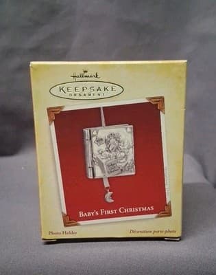 Hallmark Babys First Christmas 2005 TREE ornament photo holder MOTHER GOOSE BOOK
