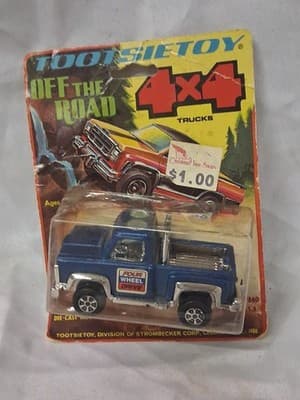 Vtg RARE Tootsie Toy Pick Up 4X4 Blue/ Chrome Diecast Truck SEALED NEW In Pkg 🛻