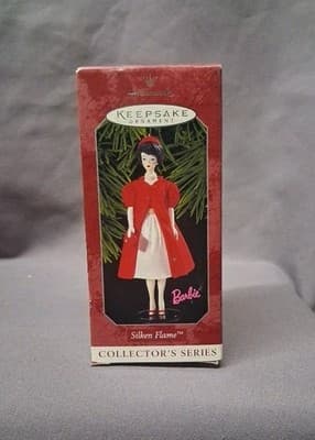 1998 Hallmark Ornament - Silken Flame Barbie - #5 in the Series