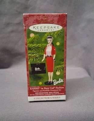Hallmark 2001 Barbie In Busy Gal Fashion Ornament, Collector’s Series