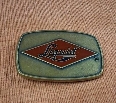 1970s Liquid Company Commemorative Brasstone Belt Buckle VGC Vintage