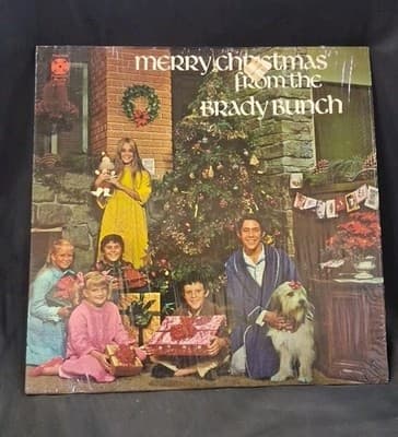 MERRY CHRISTMAS FROM THE BRADY BUNCH - Open With Plastic 70's VINYL LP Paramount